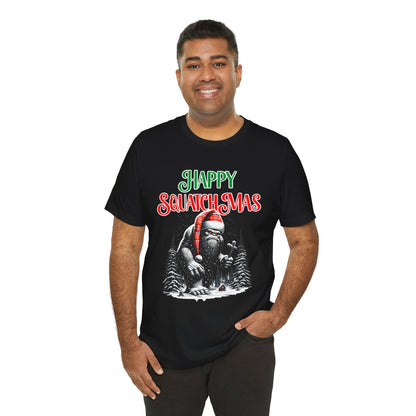 Sasquatch Christmas Shirt, Bigfoot Santa Tee, Funny Holiday Graphic Tee, Xmas Gift for Men & Women, Cute Bigfoot Apparel, Santa Hat Shirt V2