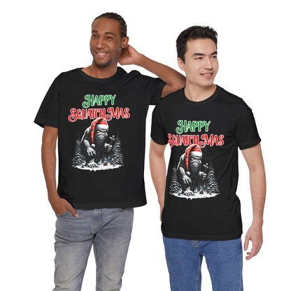 Sasquatch Christmas Shirt, Bigfoot Santa Tee, Funny Holiday Graphic Tee, Xmas Gift for Men & Women, Cute Bigfoot Apparel, Santa Hat Shirt V2