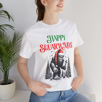 Sasquatch Christmas Shirt, Bigfoot Santa Tee, Funny Holiday Graphic Tee, Xmas Gift for Men & Women, Cute Bigfoot Apparel, Santa Hat Shirt V2