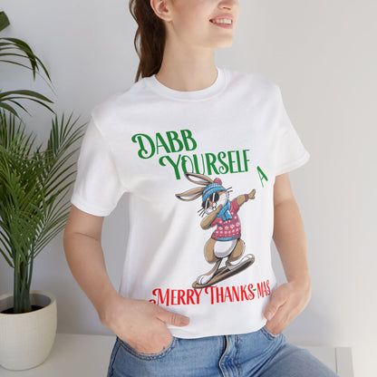 Christmas Bunny Unisex Tee Shirt, Holiday Rabbit Tshirt, Bunny Lover Gift, Xmas Bunny Top, Cute Christmas, Thanksgiving Shirt, Rabbit Tee